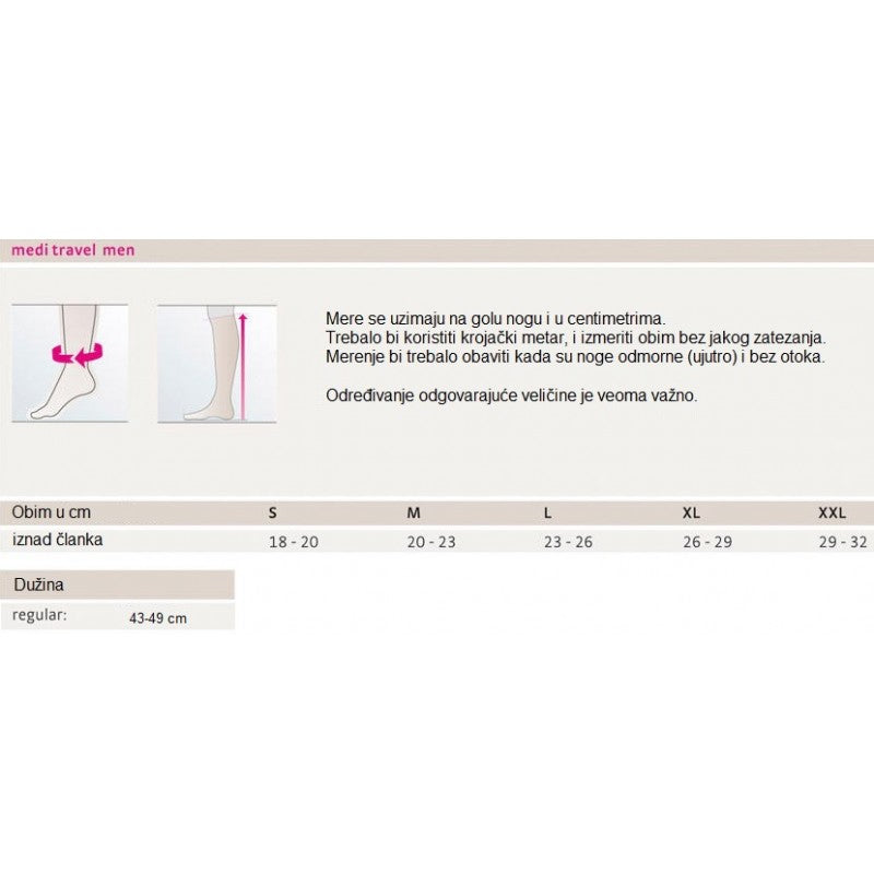 Kompresivne čarape za putovanja medi Travel men