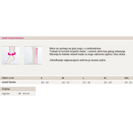 Kompresivne čarape za putovanja medi Travel women
