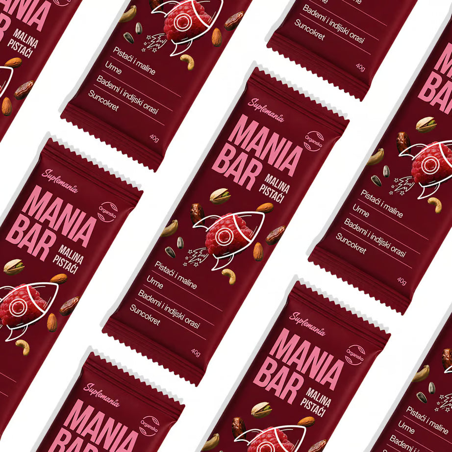 Mania Bar Malina Pistaći 40g